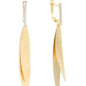 I. REISS - 14K Gold and Diamonds -Leaf Earrings